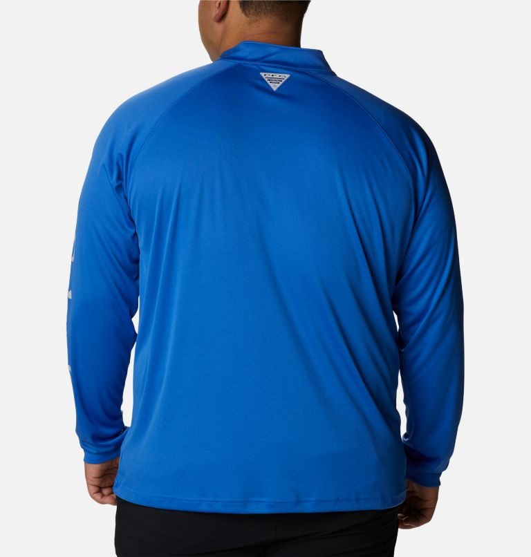 Men's Columbia PFG Terminal Tackle 1/4 Zip Sweatshirts Blue | Plus Size CA-Y318C